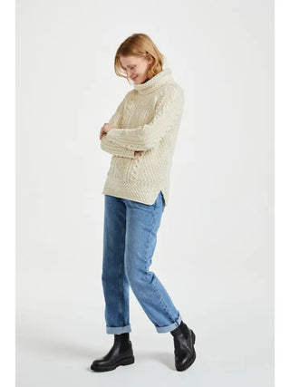 Aran Woollen Mill Belcare Ladies Aran Roll Neck Sweater