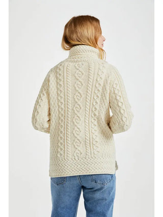 Aran Woollen Mill Belcare Ladies Aran Roll Neck Sweater