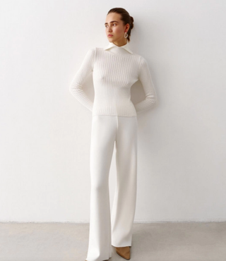 Wide-Leg Knitted Pants