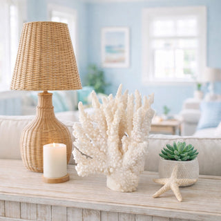 White 10 in. Resin Novelty Coastal Coral Reef Figurine