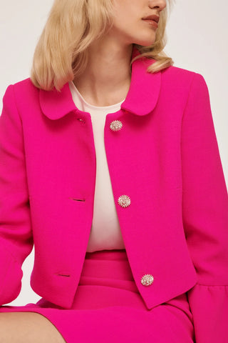 Weill Hot Pink Wool Crepe Jacket