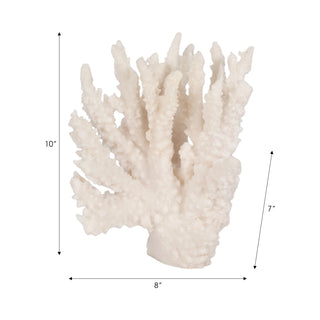 White 10 in. Resin Novelty Coastal Coral Reef Figurine