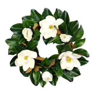 24" Blooming Magnolia Wreath