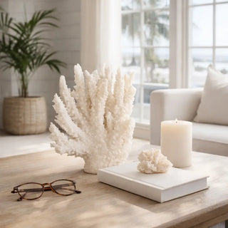 White 10 in. Resin Novelty Coastal Coral Reef Figurine