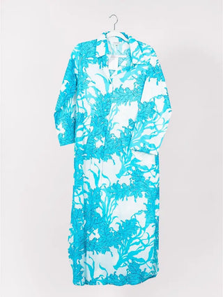 Gabriella Midi Caftan Swimsuit Cover (Blue)