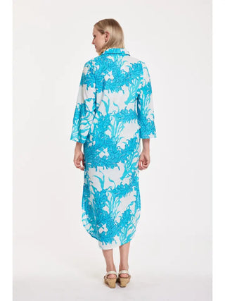 Gabriella Midi Caftan Swimsuit Cover (Blue)