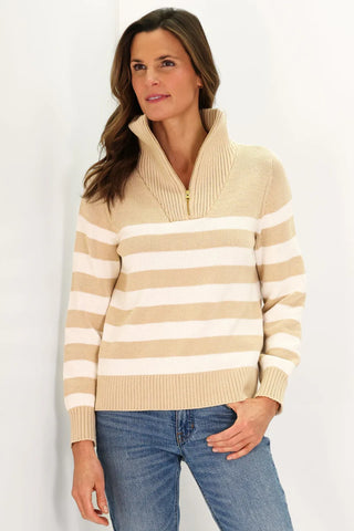 Duffield Lane Blaire Sweater (Tan and Ivory)