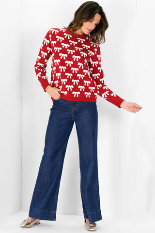 Duffield Lane Bow Sweater (RED)