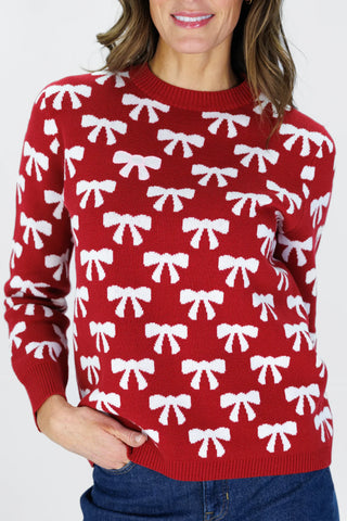 Duffield Lane Bow Sweater (RED)