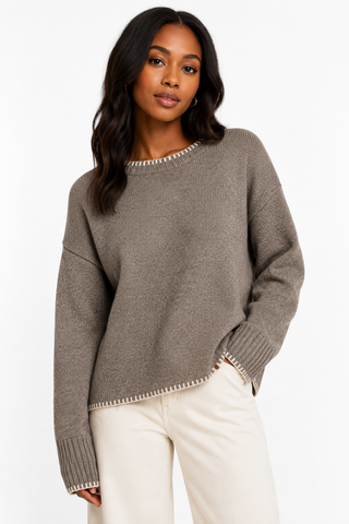 High Low Crew Neck Sweater