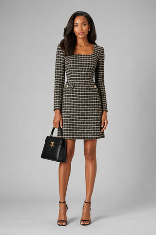 Boat Neck Boucle Dress