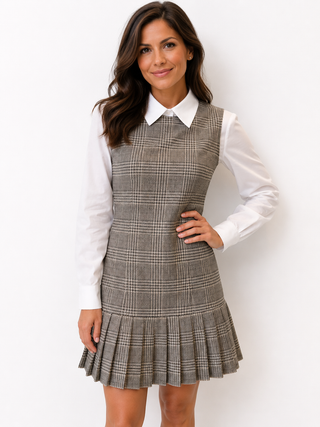 Lurex Plaid with Pleats