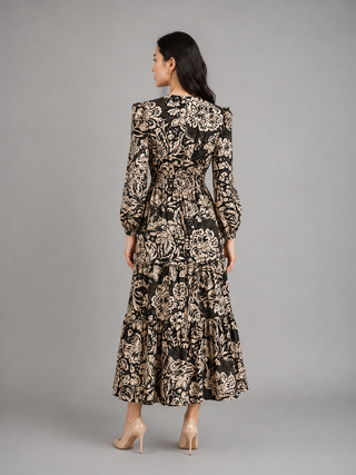 V-Neck Midi-Dress
