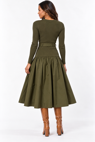 Mixed Fabric Dress
