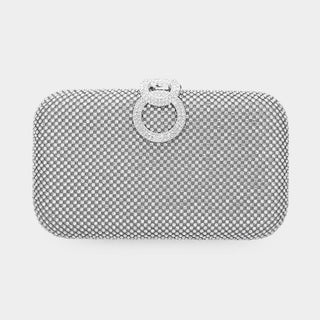 Metal Evening Bag With Silver Hardware