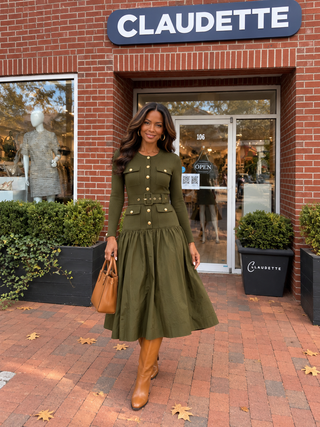 Mixed Fabric Dress