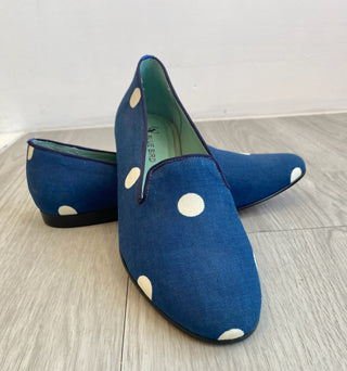 Blue Bird Polka-Dot Loafers