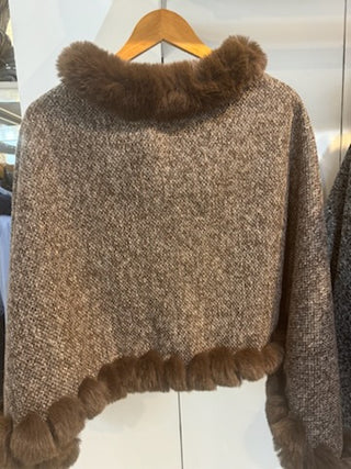 Faux Fur Poncho