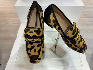 Joan Oloff Adonis Leopard Hair Calf/Black Suede Loafer