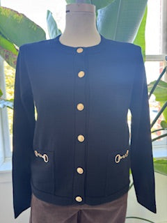 Peace of Cloth Cardigan with Horsebit Black