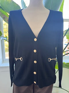 Peace of Cloth Boyfriend Cardigan Black