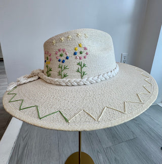 Straw Hat With Flowers