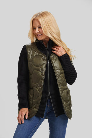 Peace of Cloth Quilted Knit Combo Jacket