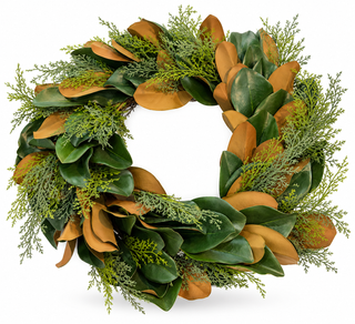 Magnolia Evergreen Wreath 24”