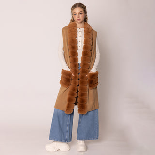 Oversized Vest With Faux Fur
