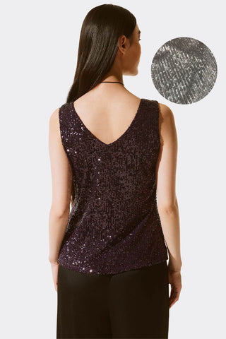 Joseph Ribkoff Sleevless Sequined Top