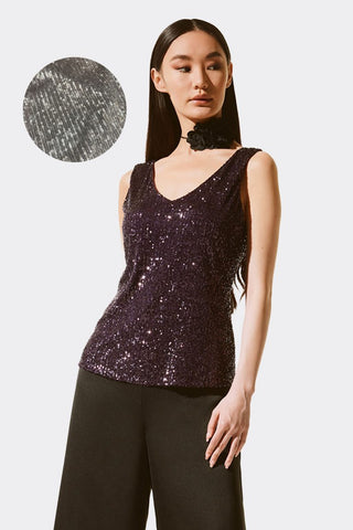 Joseph Ribkoff Sleevless Sequined Top