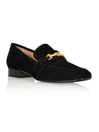 Joan Oloff Adonis Black Nubuck Leather Loafer