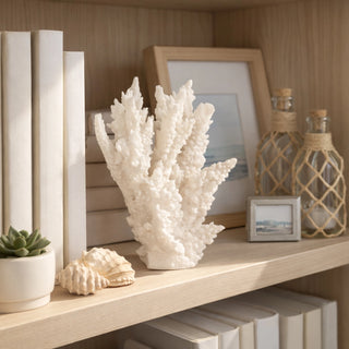 White 10 in. Resin Novelty Coastal Coral Reef Figurine