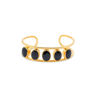 Onyx 5-STONE Bezel Cuff Bracelet