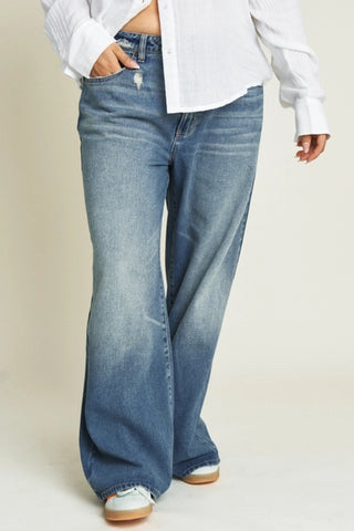 Billowing Hem Denim Pants