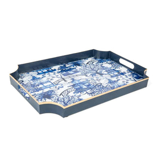 Decorative Tray With Garden Party Motif