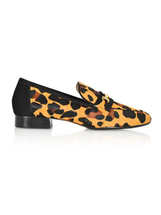 Joan Oloff Adonis Leopard Hair Calf/Black Suede Loafer