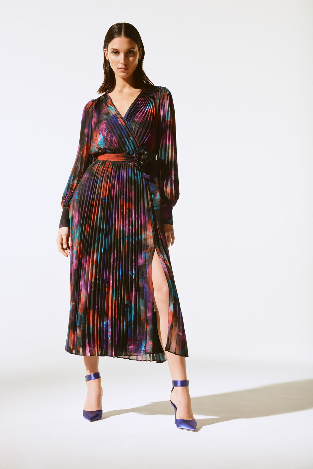 Joseph Ribkoff Pleated Wrap Dress CLAUDETTE Joseph Ribkoff Pleated Wrap Dress CLAUDETTE