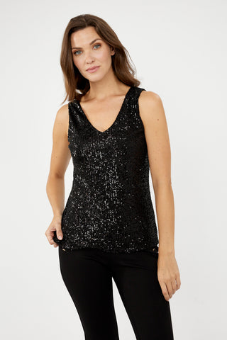 Joseph Ribkoff Sleevless Sequined Top